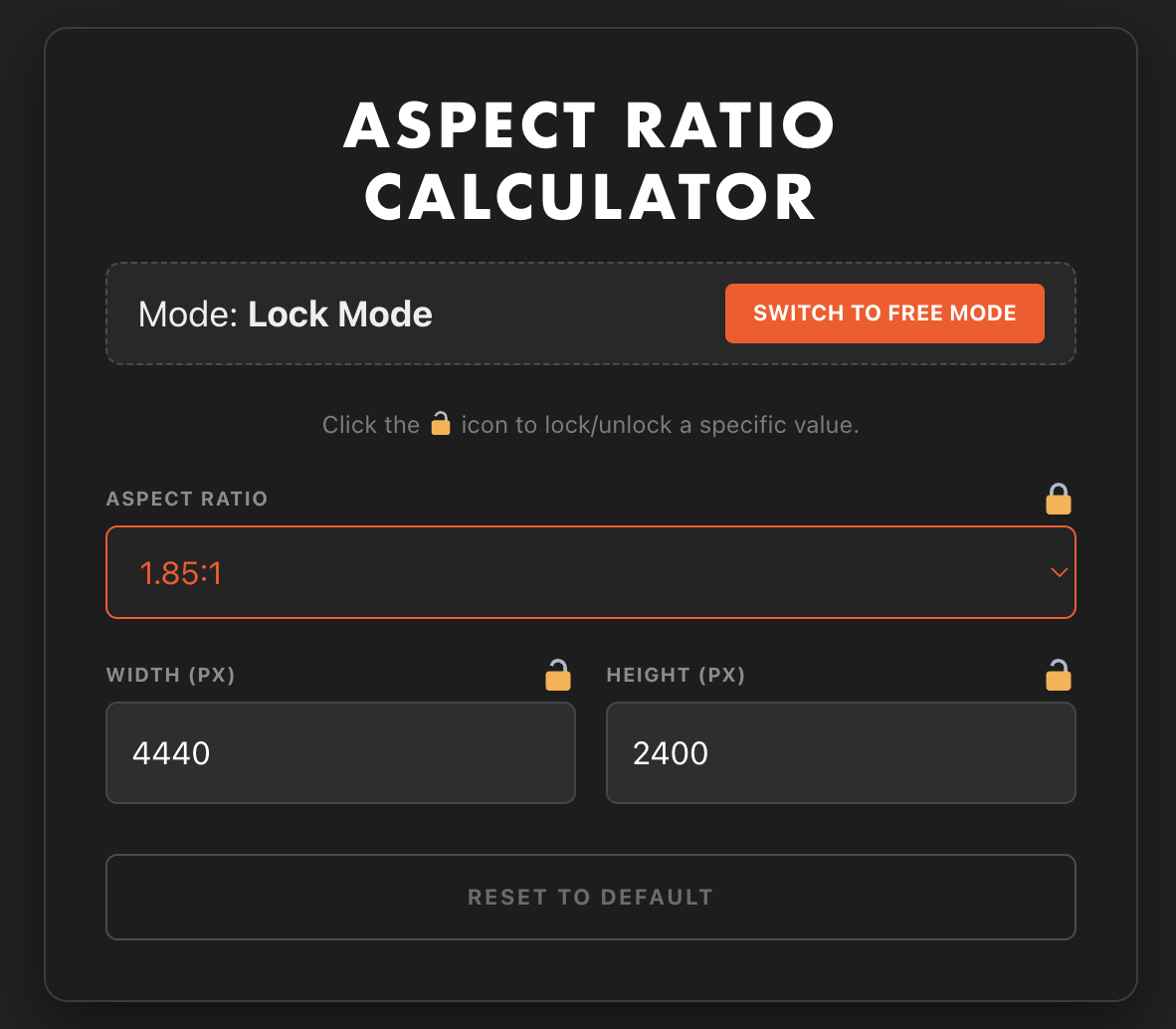 ASPECT RATIO CALCULATION